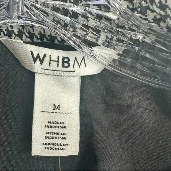 NWT WHBM Quilted Vest Peplum Color Digi Houndstooth Black/white SIZE M - Picture 4 of 11